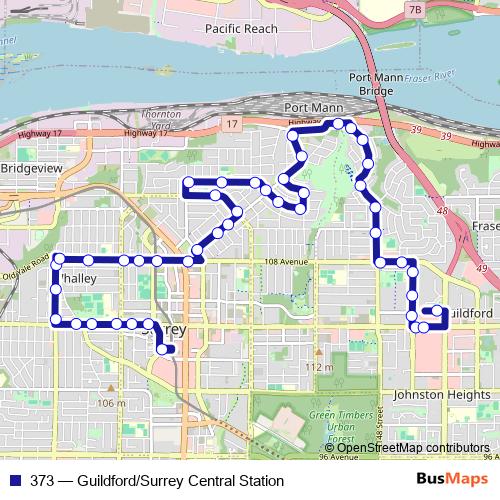 373 bus Line Map