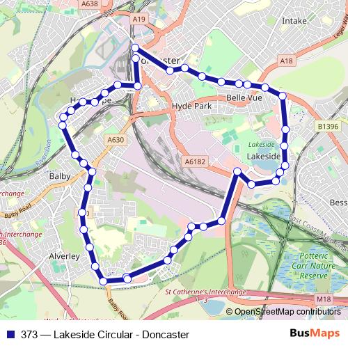373 bus Line Map