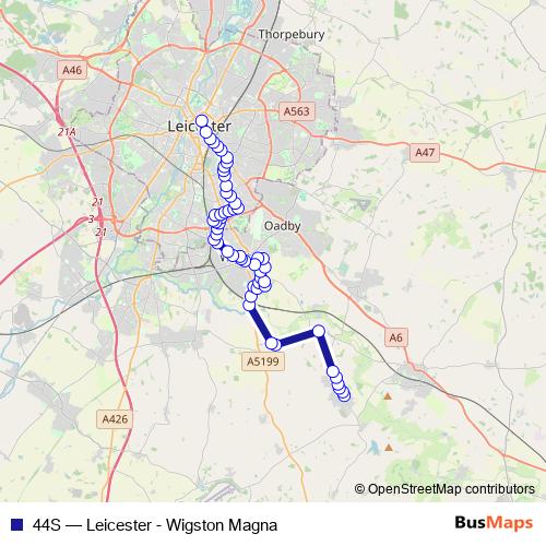 44S bus Line Map