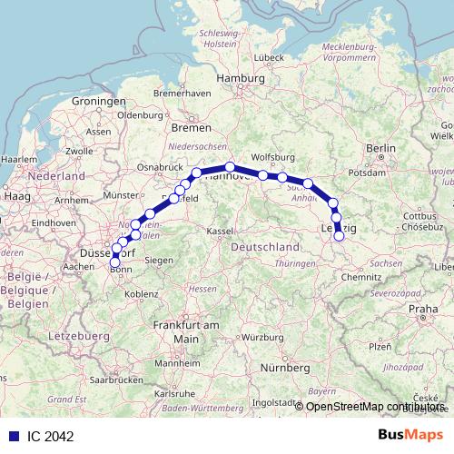 IC 2042 rail Line Map