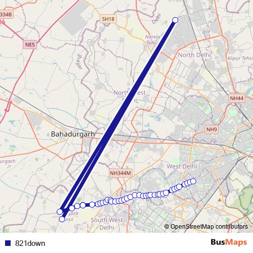 821down bus Line Map
