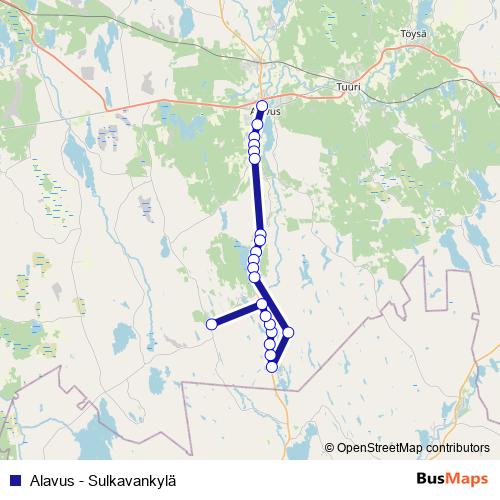 Alavus - Sulkavankylä bus Line Map