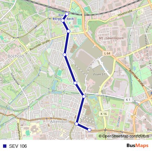 SEV 106 bus Line Map