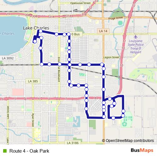 Route 4 - Oak Park bus Line Map