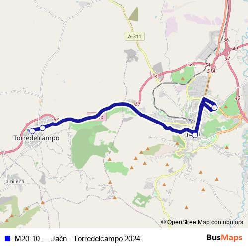 M20-10 bus Line Map