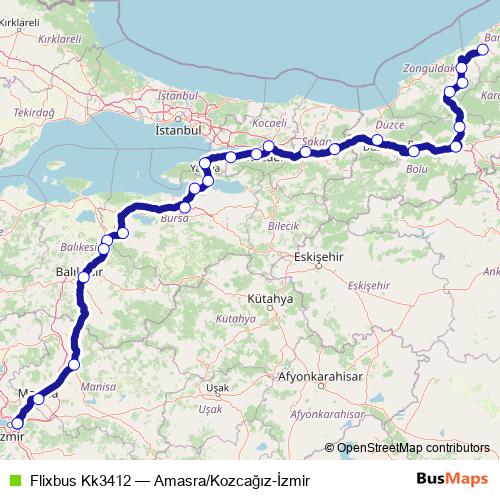 Flixbus Kk3412 bus Line Map
