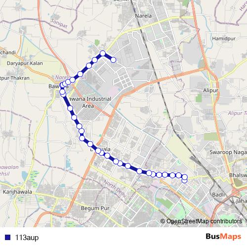 113aup bus Line Map