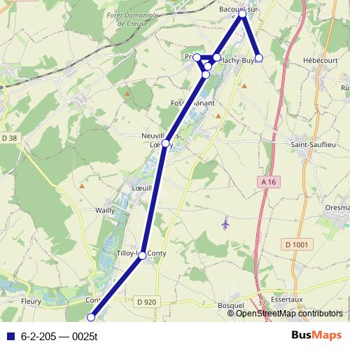 6-2-205 bus Line Map