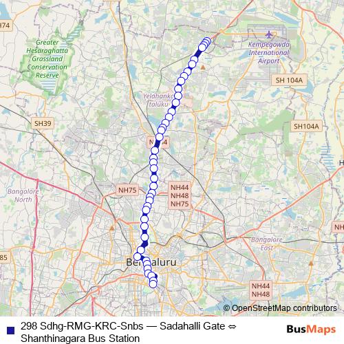 298 Sdhg-RMG-KRC-Snbs bus Line Map