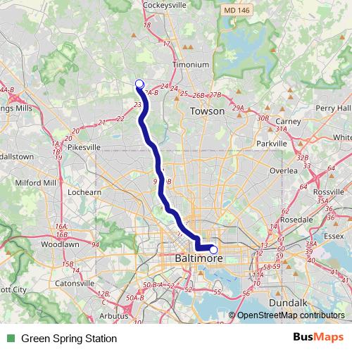 Green Spring Station bus Line Map