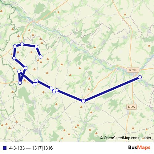 4-3-133 bus Line Map