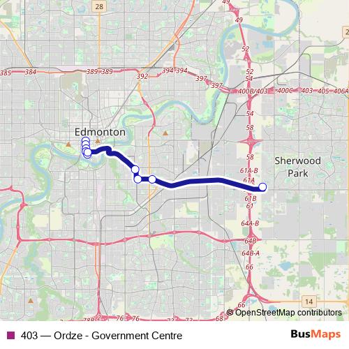 403 bus Line Map