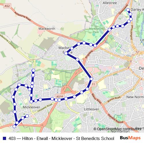 403 bus Line Map
