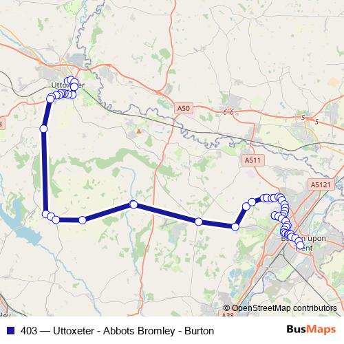 403 bus Line Map