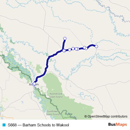 S668 bus Line Map