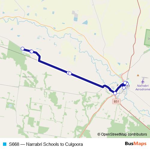 S668 bus Line Map