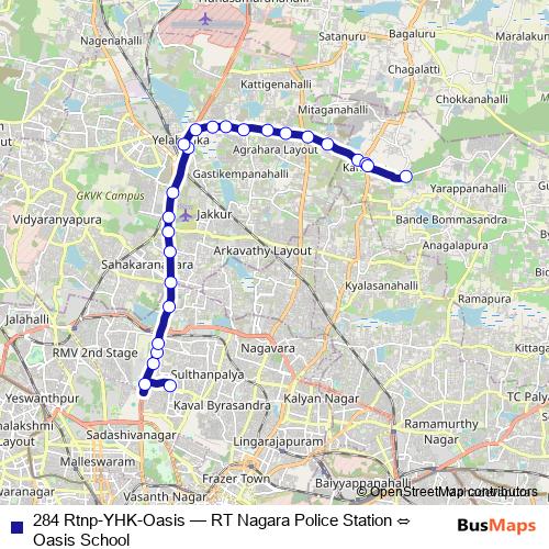 284 Rtnp-YHK-Oasis bus Line Map