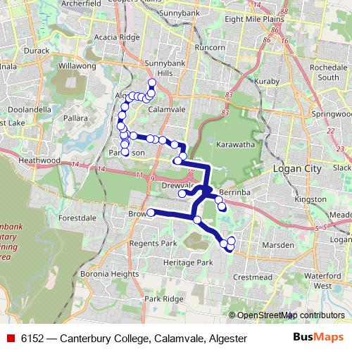 6152 bus Line Map