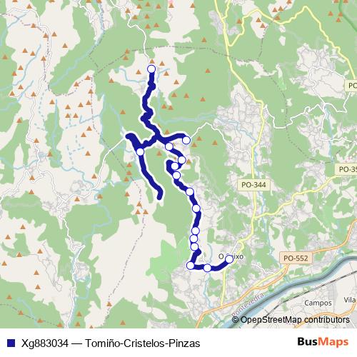 Xg883034 bus Line Map