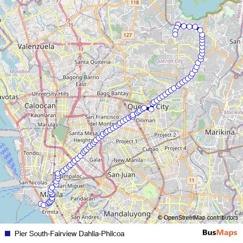Pier South-Fairview Dahlia-Philcoa bus Line Map