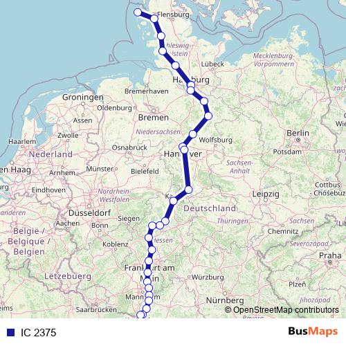 IC 2375 rail Line Map
