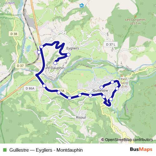 Guillestre bus Line Map