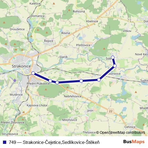 749 bus Line Map
