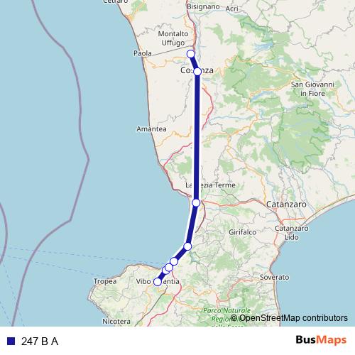 247 B A bus Line Map