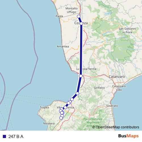 247 B A bus Line Map