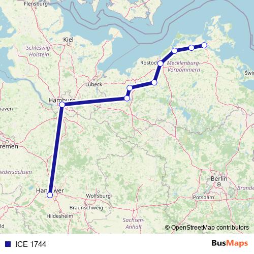 ICE 1744 rail Line Map