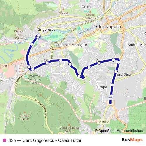 43b bus Line Map