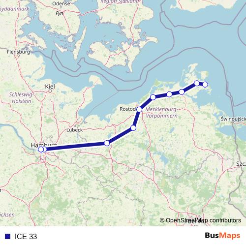 ICE 33 rail Line Map