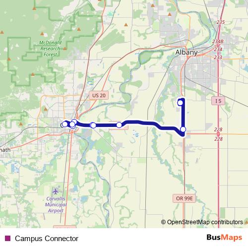 Campus Connector bus Line Map