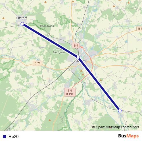 Re20 bus Line Map