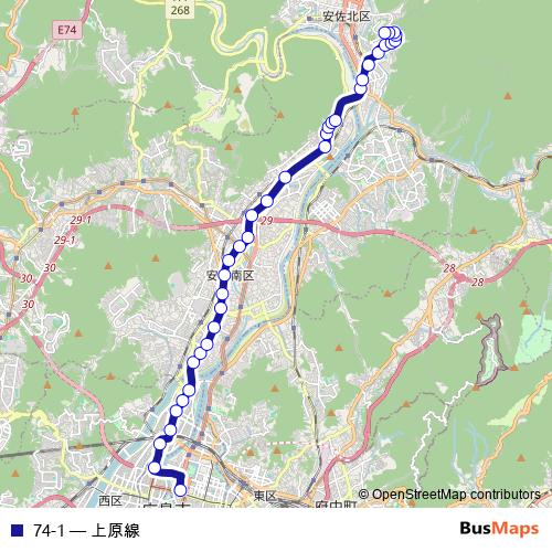 74-1 bus Line Map
