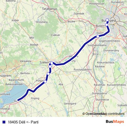 18405 Déli <- Parti rail Line Map