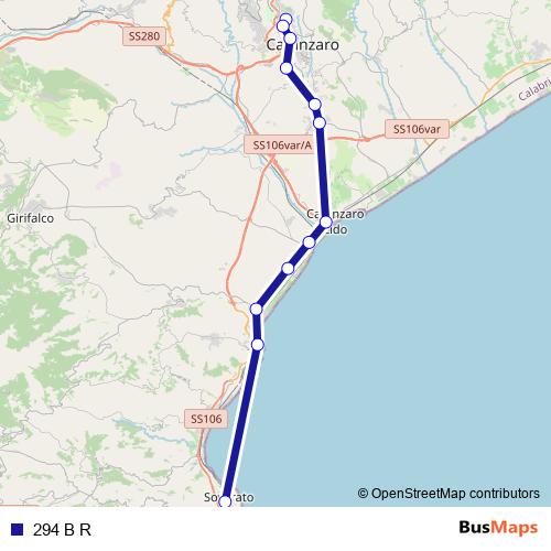 294 B R bus Line Map
