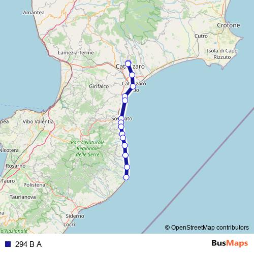 294 B A bus Line Map