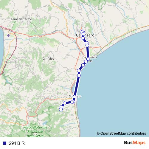 294 B R bus Line Map