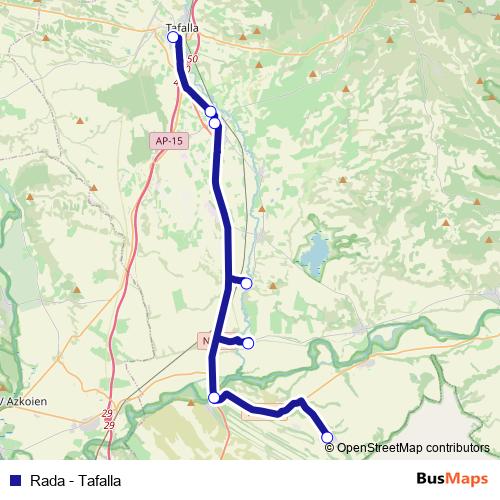 Rada - Tafalla bus Line Map