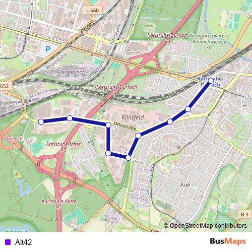 Alt42 bus Line Map