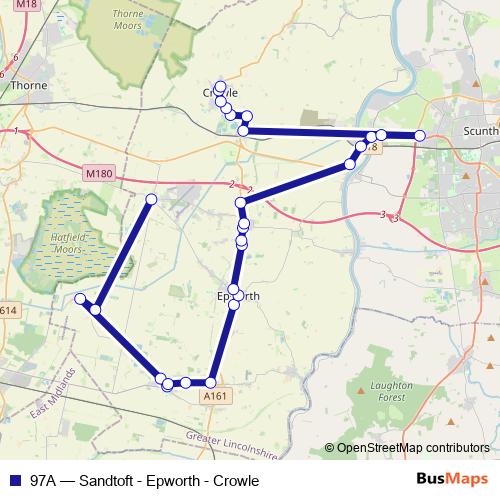 97A bus Line Map