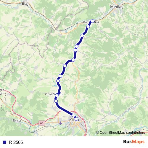 R 2565 rail Line Map