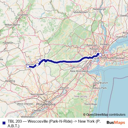 TBL 203 bus Line Map