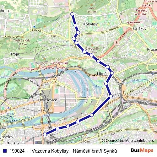 199024 tram Line Map