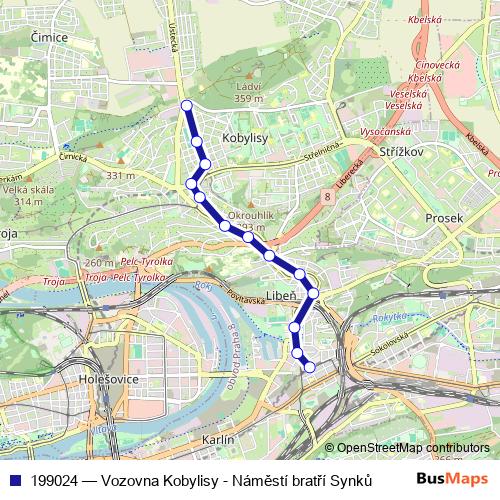 199024 tram Line Map
