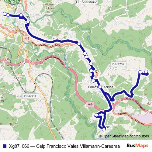 Xg871066 bus Line Map