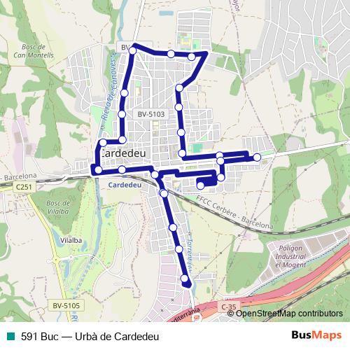 591 Buc bus Line Map
