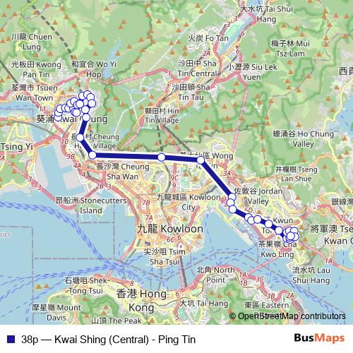 38p bus Line Map