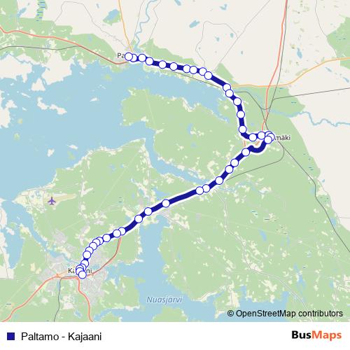 Paltamo - Kajaani bus Line Map